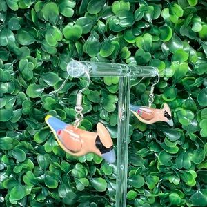 Cedar waxwing earrings